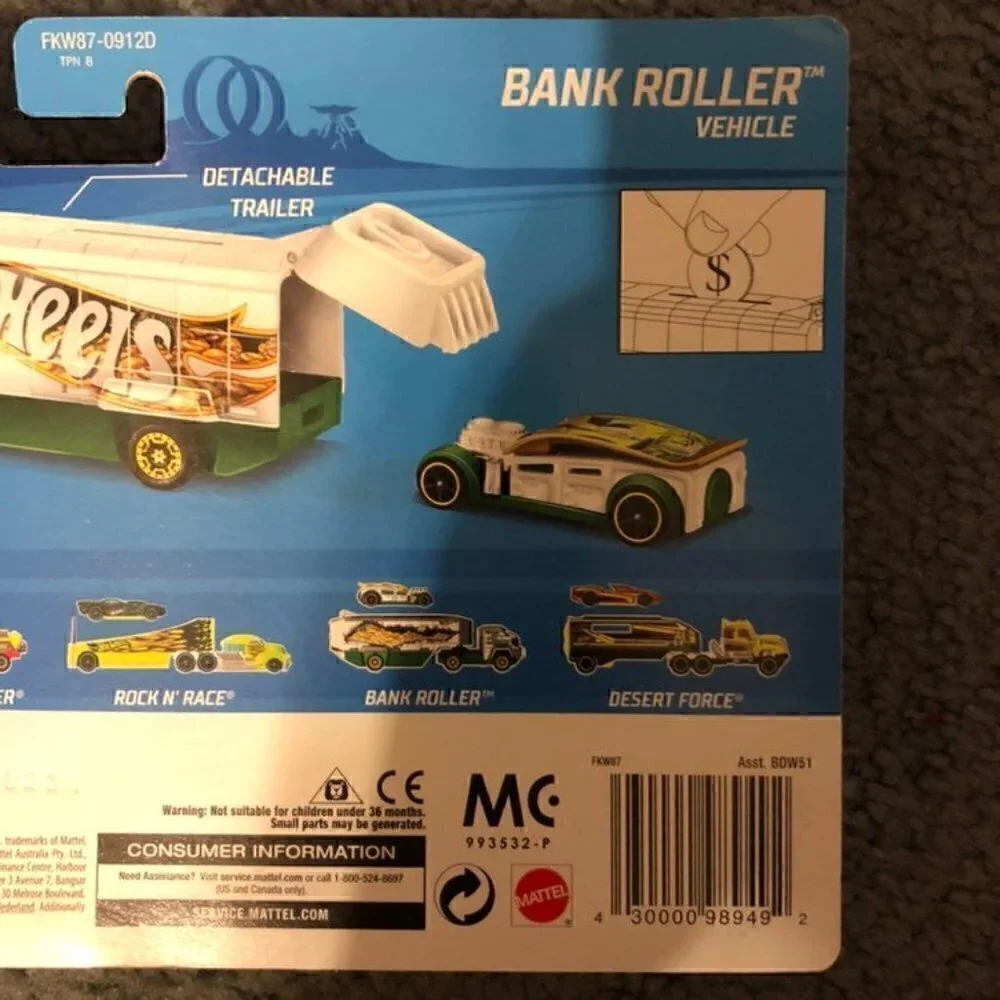 Hot Wheels Bank Roller NIB Mattel Diecast Truck